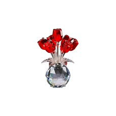 Cosulet cu trandafiri din cristal, VeliumCraft, 11x8 cm, aspect elegant, material clar, cadoul ideal, flori, floare