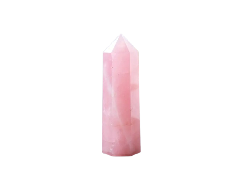 Turn obelisc de Quartz natural rose, VeliumCraft, 7-8 cm, vindecator spiritual, pentru meditatie si echilibru energetic, hexagonal
