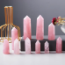 Turn obelisc de Quartz natural rose, VeliumCraft, 7-8 cm, vindecator spiritual, pentru meditatie si echilibru energetic, hexagonal