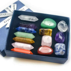 Mini set de cristale vindecatoare cu 14 cristale - Include 7 pietre naturale polisate si 7 turnuri cu dublu varf din cristale Mini set de cristale vindecatoare cu 14 cristale - Include 7 pietre naturale polisate si 7 turnuri cu dublu varf din cristale