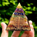 Piramida orgonica a celor 7 chakre, foita aur VeliumCraft, 6x6 cm, generatoare de energie, cu cristale vindecatoare si pietre naturale, pentru meditatie, protectie si energie pozitiva, multicolor