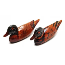 Pereche de rate mandarine, VeliumCraft, 5.2x2.5 cm, remediu Feng shui pentru iubire, uz multiplu, lemn Pereche de rate mandarine, VeliumCraft, 5.2x2.5 cm, remediu Feng shui pentru iubire, uz multiplu, lemn