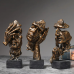 Set 3 figurine decorative, VeliumCraft, Ganditorul, 16x7 cm, sporeste concentrarea si linistea, miros lemnos, culoare bronz, statui