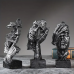 Set 3 figurine decorative, VeliumCraft, Ganditorul, 16x7 cm, sporeste concentrarea si linistea, miros lemnos, culoare bronz, statui