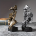 Set 3 figurine decorative, VeliumCraft, Ganditorul, 16x7 cm, sporeste concentrarea si linistea, miros lemnos, culoare bronz, statui
