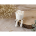 Trandafir decorativ, VeliumCraft, 8.6x6.5x5 cm, picioare articulate, cadou pentru o persoana draga, printat 3D, alb