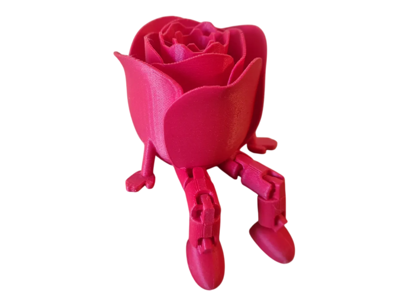 Trandafir decorativ, VeliumCraft, 8.6x6.5x5 cm, picioare articulate, cadou pentru o persoana draga, printat 3D, rosu Trandafir decorativ, VeliumCraft, 8.6x6.5x5 cm, picioare articulate, cadou pentru o persoana draga, printat 3D, rosu