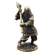 Viking cu secure, VeliumCraft 5.4x2.5 cm, textura de bronz, metal