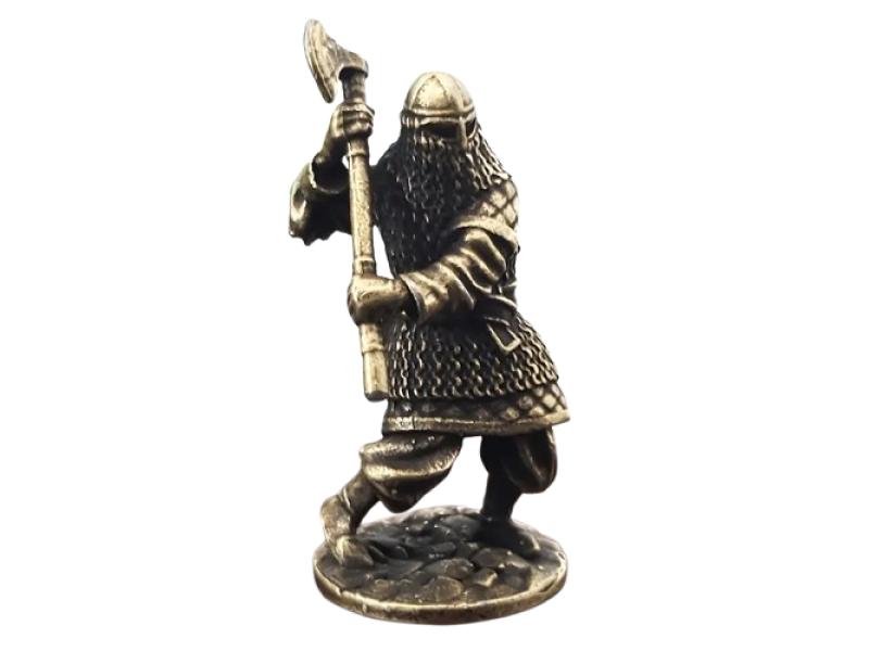 Viking cu secure, VeliumCraft 5.4x2.5 cm, textura de bronz, metal