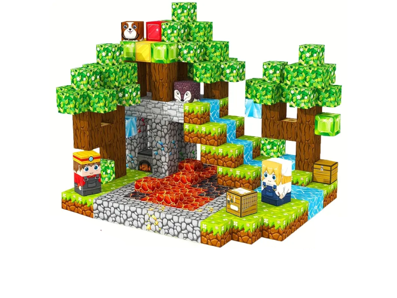 Blocuri magnetice de constructie, VeliumCraft, 140 buc Blocuri magnetice de constructie, VeliumCraft, 140 buc