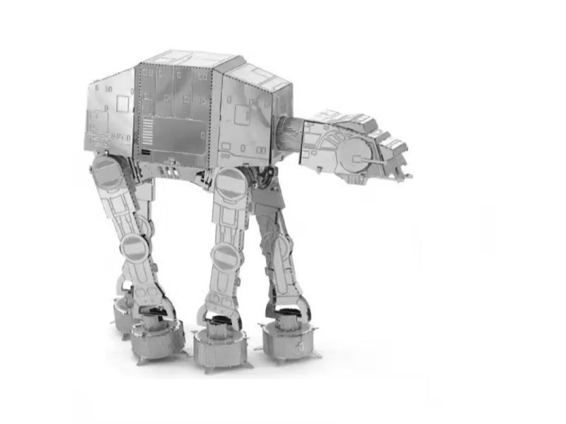 Robot de lupta, VeliumCraft, 6x5 cm, puzzle 3D metalic
