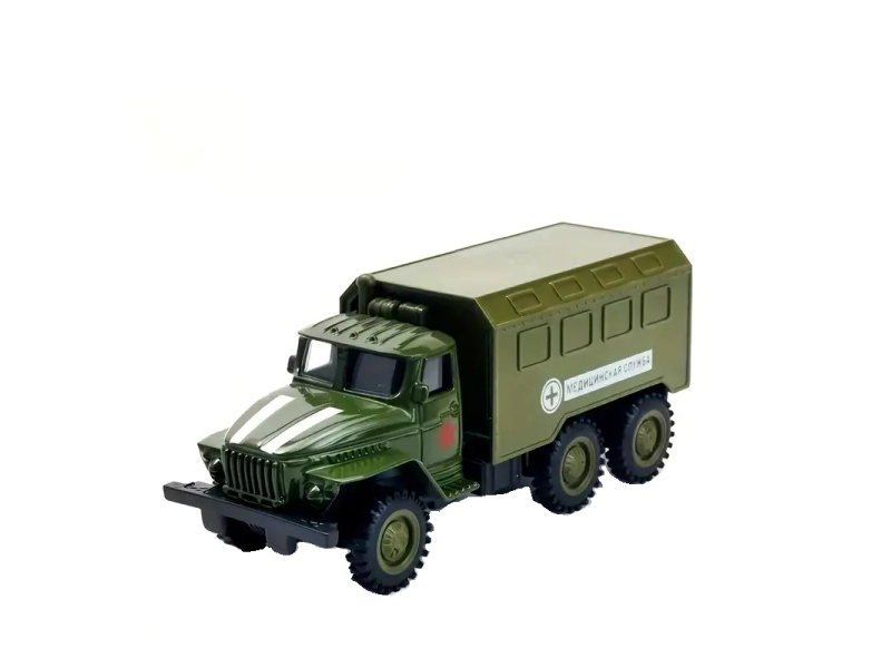 Camion militar rusesc de jucarie, VeliumCraft, 12x4x5 cm, model medical, metal si abs Camion militar rusesc de jucarie, VeliumCraft, 12x4x5 cm, model medical, metal si abs