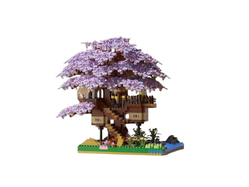 Blocuri magnetice de constructie, VeliumCraft, 1090 buc, copacul japonez sakura, violet Blocuri magnetice de constructie, VeliumCraft, 1090 buc, copacul japonez sakura, violet