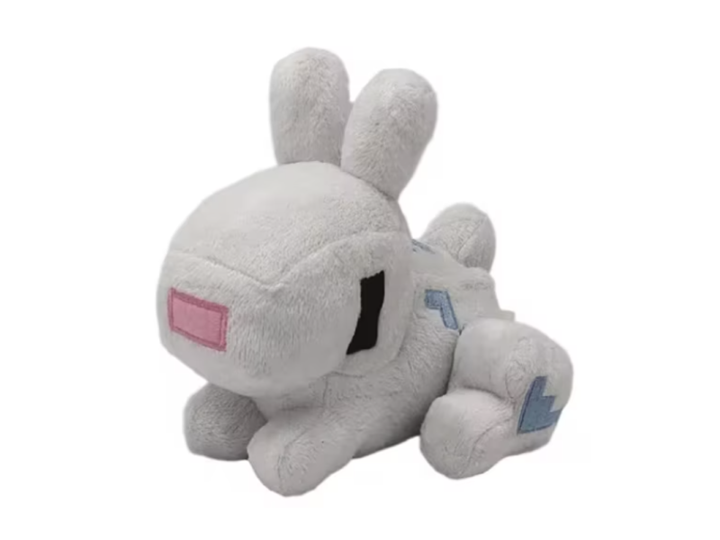 Jucarie Plush, iepuras, VeliumCraft, 16 cm, pufos, pentru copii, alb