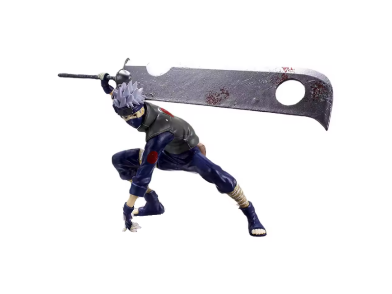 Ninja albastru figurina, VeliumCraft, 15x26cm, cu sabie, nearticulata