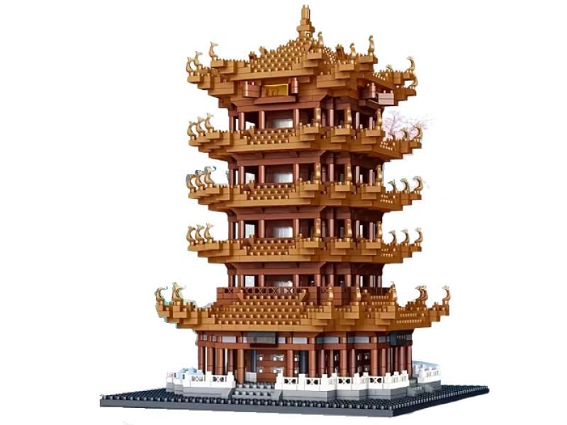 Blocuri de constructie, VeliumCraft, 4799 buc, model Pagoda Chinezeasca, 8x8x12 cm, abs