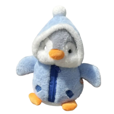 Pinguin de plus, VeliumCraft, 25 cm, cu hainute dragut, moale la atingere, albastru
