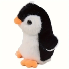 Pinguin de plus, VeliumCraft, 11 cm, dragut, moale la atingere, negru