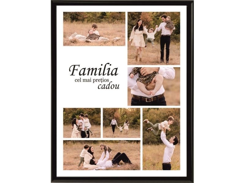 Tablou Canvas Personalizat tip colaj, VeliumCraft, 50x70 cm, personalizabil 90%, rama textura lemn negru, necesita 7 imagini hbr Tablou Canvas Personalizat tip colaj, VeliumCraft, 50x70 cm, personalizabil 90%, rama textura lemn negru, necesita 7 imagini hbr