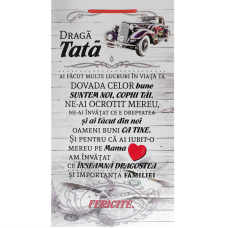 Tablou Canvas, Mesaj pentru tata, 20 x 37 cm, Rama lemn, Multicolor Tablou Canvas, Mesaj pentru tata, 20 x 37 cm, Rama lemn, Multicolor