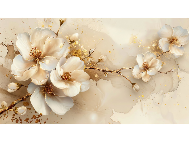 Tablou Canvas Magnolie Gold regala, 90 x 50 cm