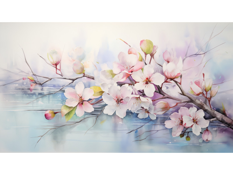 Tablou Canvas Living, Magnolie, flori, natura, 90 x 50 cm