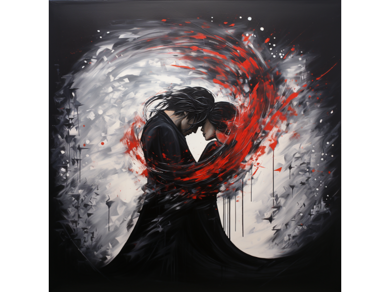 Tablou Canvas living, dormitor, Cuplu etern, iubire, femeie, 45 x 45 cm