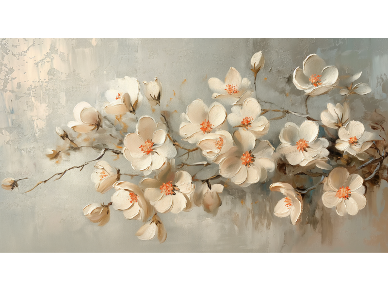 Tablou Canvas Magnolie pictata, flori, natura, living, 80 x 40 cm