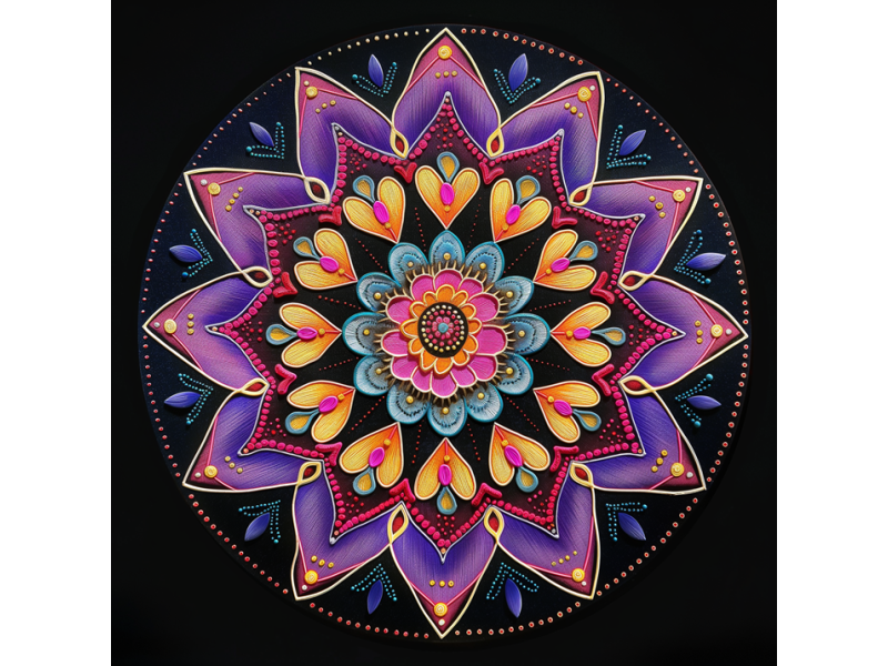 Tablou Canvas Mandala regala gold 14, zen, yin yang, pentru dormitor si living, 50 x 50 cm