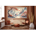 Tablou Canvas living, Peisaj in Japonia, ceata, pasari munti, lac, padure, flori, natura 90 x 50 cm