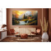 Tablou Canvas Cabana ideala 33, 70 x 40 cm, natura, peisaj, stil pictura, multicolor