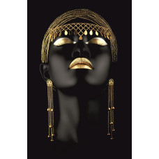 Tablou Canvas Golden African Queen 1, 80 x 50 cm, sasiu de lemn, panza de bumbac 90%, agatatoare invizibila Tablou Canvas Golden African Queen 1, 80 x 50 cm, sasiu de lemn, panza de bumbac 90%, agatatoare invizibila