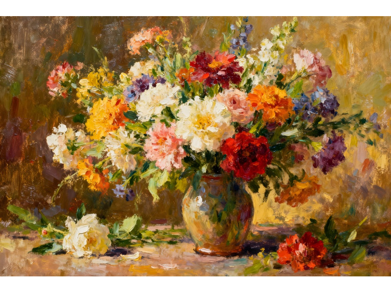Tablou Canvas Dansul Trandafirilor 8, 80 x 50 cm, natura, peisaj, stil pictura, sasiu de lemn, panza de bumbac 90%, agatatoare invizibila