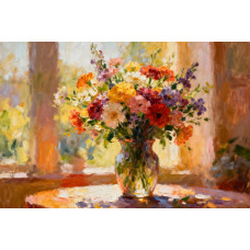 Tablou Canvas Dansul Trandafirilor 11, 80 x 50 cm, natura, peisaj, stil pictura, sasiu de lemn, panza de bumbac 90%, agatatoare invizibila