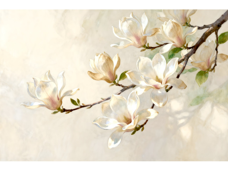 Tablou Canvas Magnolie Dans 3, 80x50 cm, sasiu de lemn, panza de bumbac 90%, agatatoare invizibila