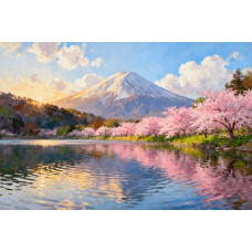 Tablou Canvas Peisaj in japonia 3, cu lac, munte, sakura 80x50 cm, sasiu de lemn, panza de bumbac 90%, agatatoare invizibila Tablou Canvas Peisaj in japonia 3, cu lac, munte, sakura 80x50 cm, sasiu de lemn, panza de bumbac 90%, agatatoare invizibila