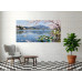 Tablou Canvas Peisaj in japonia 5, cu lac, munte, sakura 90x40 cm, sasiu de lemn, panza de bumbac 90%, agatatoare invizibila