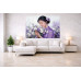 Tablou Canvas Serenitate feminina, flori, femeie, 80x50 cm, sasiu de lemn, panza de bumbac 90%, agatatoare invizibila