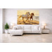 Tablou Canvas Cai alergand pe coasta, mare, print stil pictura, 80x50 cm, sasiu de lemn, panza de bumbac 90%, agatatoare invizibila