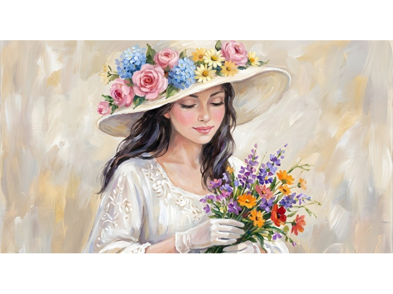 Tablou Canvas Gingasie florala, print stil pictura, 80 x 40 cm, sasiu de lemn, panza de bumbac 90%, agatatoare invizibila Tablou Canvas Gingasie florala, print stil pictura, 80 x 40 cm, sasiu de lemn, panza de bumbac 90%, agatatoare invizibila