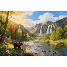Tablou Canvas Cabana ideala 70, 80 x 50 cm, natura, peisaj, stil pictura, sasiu de lemn, panza de bumbac 90%, agatatoare invizibila Tablou Canvas Cabana ideala 70, 80 x 50 cm, natura, peisaj, stil pictura, sasiu de lemn, panza de bumbac 90%, agatatoare invizibila