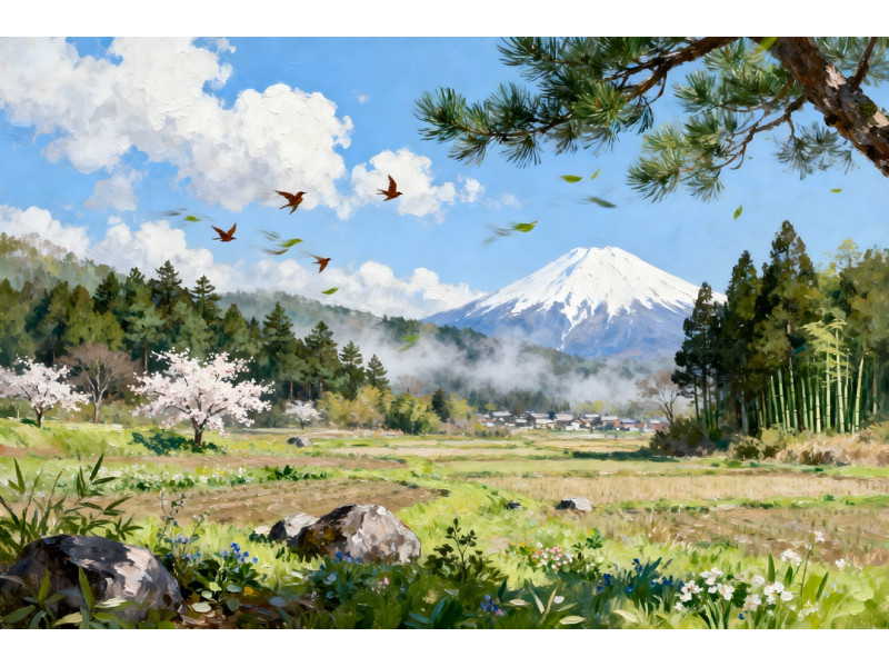 Tablou Canvas Peisaj in Japonia 9, 80x50 cm, natura, flori, lac, padure, rau, stil pictura, sasiu de lemn, panza de bumbac 90%, agatatoare invizibilla Tablou Canvas Peisaj in Japonia 9, 80x50 cm, natura, flori, lac, padure, rau, stil pictura, sasiu de lemn, panza de bumbac 90%, agatatoare invizibilla