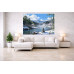 Tablou Canvas Peisaj in Japonia 17, 80x50 cm, natura, flori, lac, padure, rau, stil pictura, sasiu de lemn, panza de bumbac 90%, agatatoare invizibilla