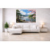 Tablou Canvas Peisaj in Japonia 22, 80x50 cm, natura, flori, lac, padure, rau, stil pictura, sasiu de lemn, panza de bumbac 90%, agatatoare invizibilla