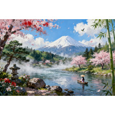 Tablou Canvas Peisaj in Japonia 24, 80x50 cm, natura, flori, lac, padure, rau, stil pictura, sasiu de lemn, panza de bumbac 90%, agatatoare invizibilla Tablou Canvas Peisaj in Japonia 24, 80x50 cm, natura, flori, lac, padure, rau, stil pictura, sasiu de lemn, panza de bumbac 90%, agatatoare invizibilla