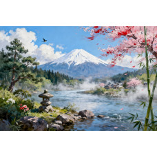 Tablou Canvas Peisaj in Japonia 26, 80x50 cm, natura, flori, lac, padure, rau, stil pictura, sasiu de lemn, panza de bumbac 90%, agatatoare invizibilla Tablou Canvas Peisaj in Japonia 26, 80x50 cm, natura, flori, lac, padure, rau, stil pictura, sasiu de lemn, panza de bumbac 90%, agatatoare invizibilla