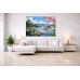 Tablou Canvas Peisaj in Japonia 26, 80x50 cm, natura, flori, lac, padure, rau, stil pictura, sasiu de lemn, panza de bumbac 90%, agatatoare invizibilla