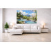Tablou Canvas Peisaj in Japonia 32, 80x50 cm, natura, flori, lac, padure, rau, stil pictura, sasiu de lemn, panza de bumbac 90%, agatatoare invizibilla