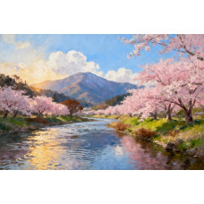 Tablou Canvas Peisaj in Japonia 34, 80x50 cm, natura, flori, lac, padure, rau, stil pictura, sasiu de lemn, panza de bumbac 90%, agatatoare invizibilla Tablou Canvas Peisaj in Japonia 34, 80x50 cm, natura, flori, lac, padure, rau, stil pictura, sasiu de lemn, panza de bumbac 90%, agatatoare invizibilla