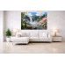 Tablou Canvas Cascada in japonia 1, 80x50 cm, natura, flori, lac, padure izvor, rau, stil pictura, sasiu de lemn, panza de bumbac 90%, agatatoare invizibilla